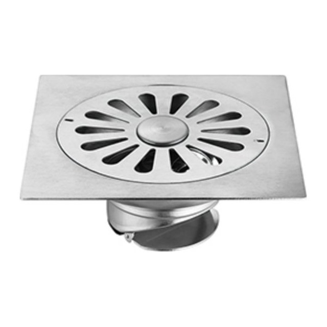 JOMOLA Stainless Steel Floor Drain 200x200mm Satin Finish | SUS 304/201