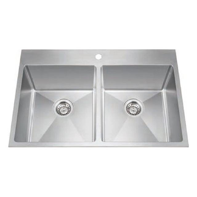 JOMOLA Handmade Stainless Steel Sink Double Bowl 304 Brushed | UPC