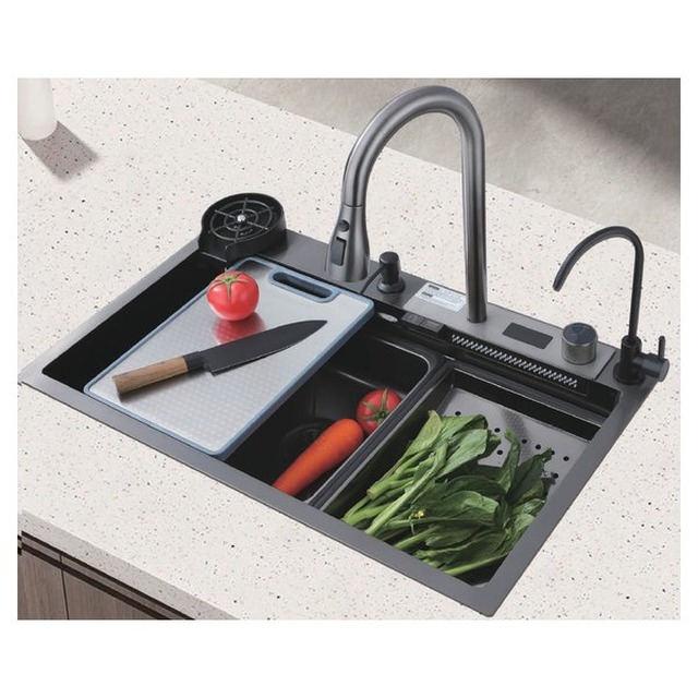 JOMOLA Kitchen Sink 750x460mm Pull-Out Faucet
