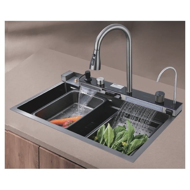 JOMOLA Waterfall Kitchen Workstation 750x460x220mm | Waterfall & Rainfall Spray