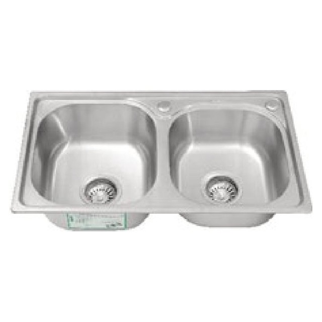 JOMOLA Double Bowl Punching Stainless Steel Sink 680x380mm | Kitchen Sink