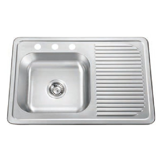 JOMOLA Pressed Stainless Steel Sink 304 Topmount Single Bowl 800x520mm