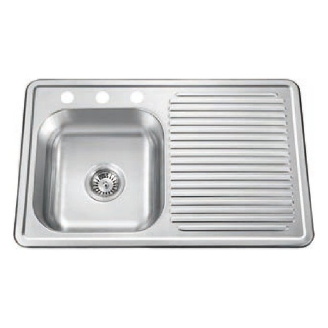 JOMOLA Pressed Stainless Steel Sink 304 Single Bowl Topmount | 800x500mm