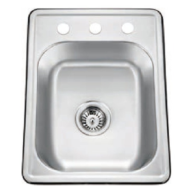 JOMOLA Pressed Stainless Steel Sink 304 Single Bowl 17" x 22" | Satin Polish