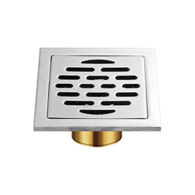 JOMOLA Square Floor Drain 100x100mm Polished Satin | 201 Copper