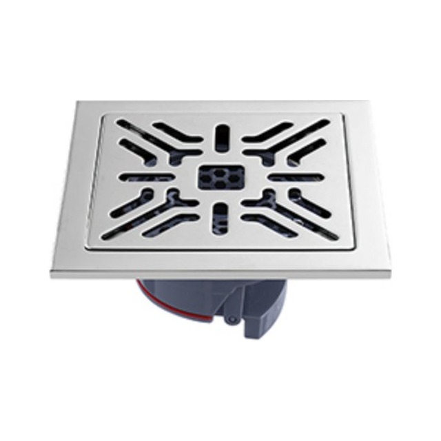 JOMOLA Polished 201 Stainless Steel Floor Drain 150x150mm | 6mm Thick