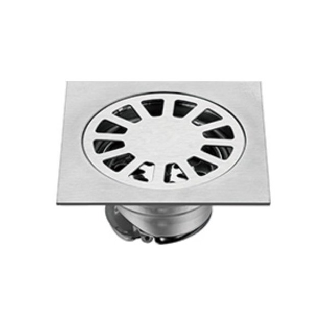 JOMOLA Stainless Steel Floor Drain 100x100mm SUS 304 | Polished | Self-Sealing