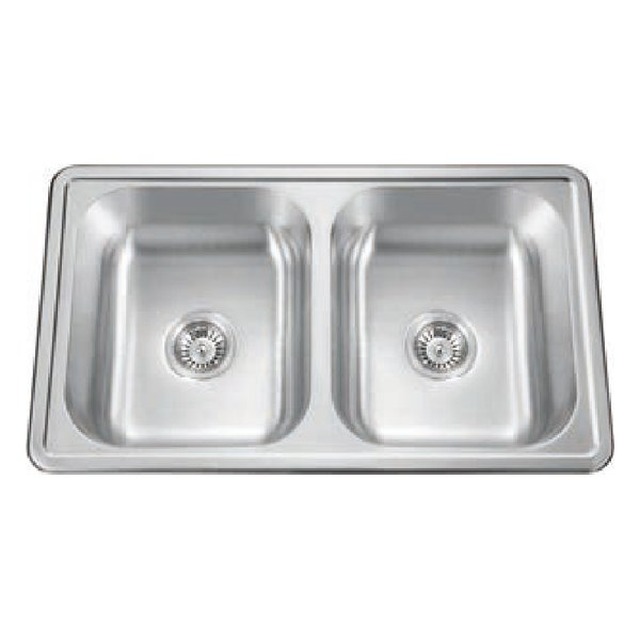 JOMOLA Pressed Stainless Steel Sink Double Bowl 304 Topmount | UPC