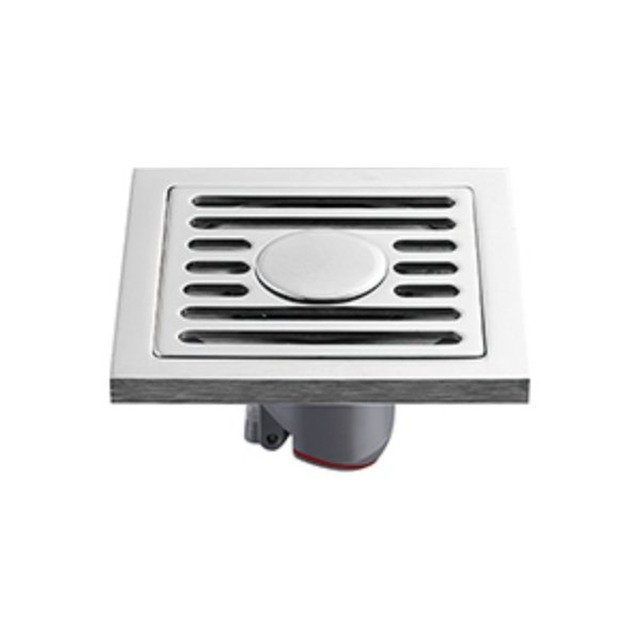 JOMOLA Polished Stainless Steel Floor Drain 100x100mm | 9mm Thick