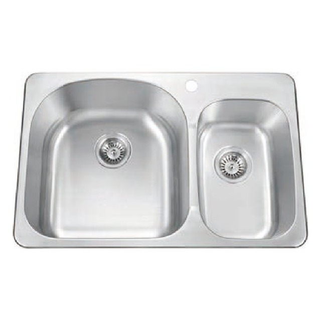 JOMOLA Pressed Stainless Steel Sink Double Bowl 304 | 9" / 7" Depth | UPC