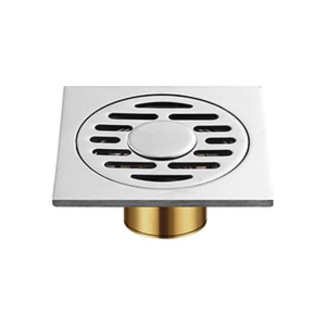JOMOLA Round Floor Drain 100x100mm 201 Copper Polished Satin