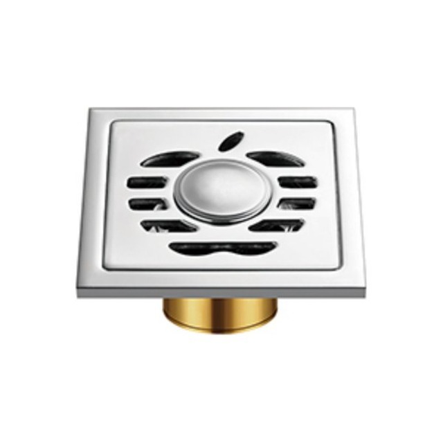 JOMOLA Square Stainless Steel Floor Drain 100x100mm | Polished Satin
