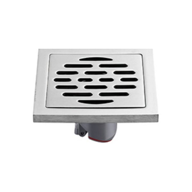 JOMOLA Polished Stainless Steel Floor Drain 100x100mm | 9mm Thickness