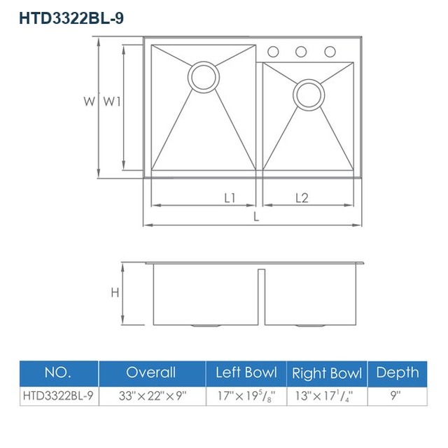 JOMOLA Handmade Stainless Steel Sink Double Bowl 304 Brushed