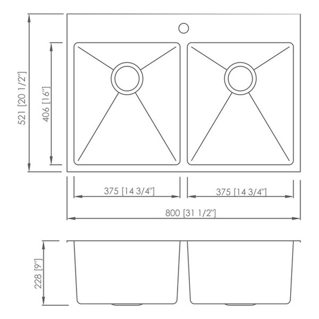 JOMOLA Handmade Stainless Steel Sink Double Bowl 304 Brushed | UPC