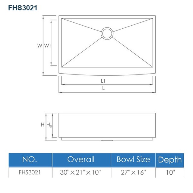 JOMOLA Handmade Stainless Steel Sink 304 Brushed 30"x21" | UPC