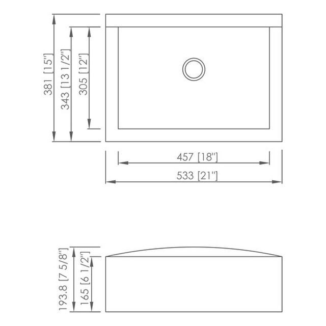 JOMOLA Handmade Stainless Steel Sink 304 Brushed Finish 21"x15" | 6 1