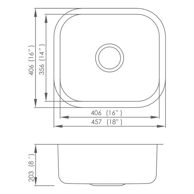 JOMOLA Pressed Stainless Steel Sink 304 Undermount Single Bowl | 8" Deep | UPC
