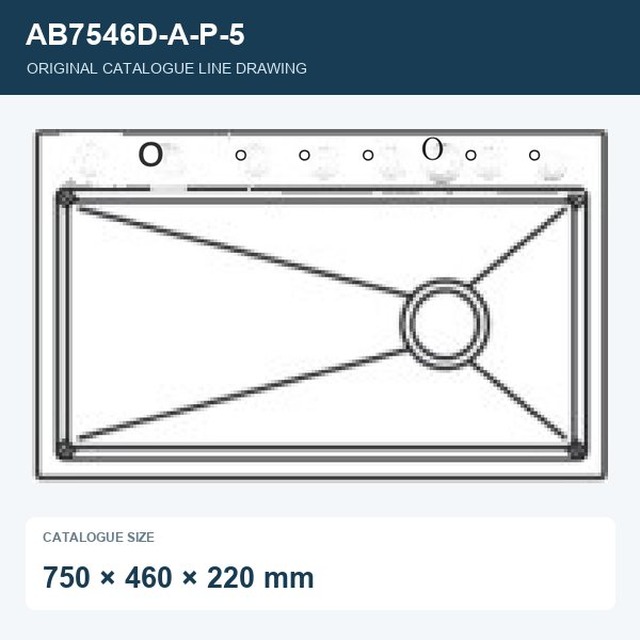 JOMOLA Kitchen Sink 750x460mm Low-Profile Faucet Design