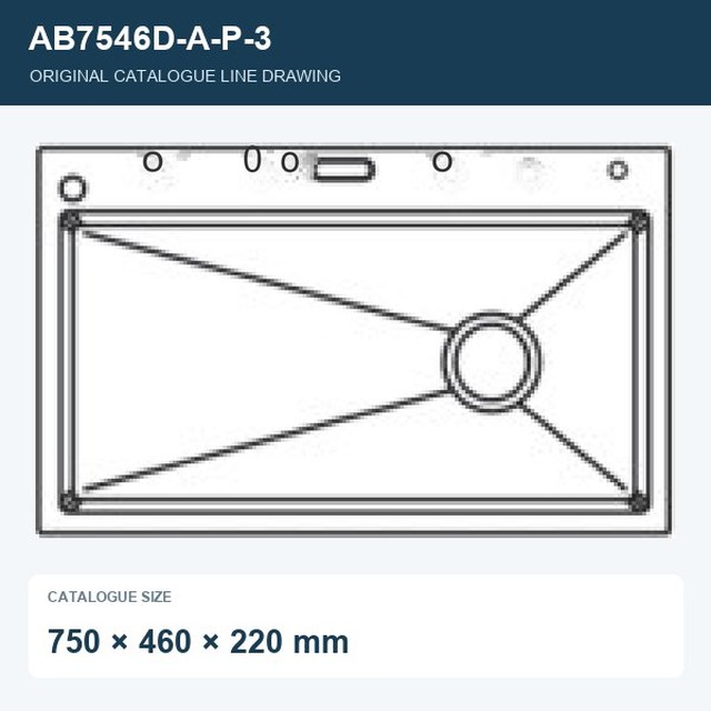 JOMOLA Kitchen Sink 750x460x220mm Adjustable Water Angle