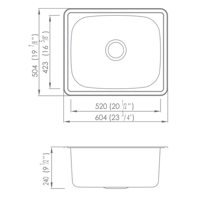 JOMOLA Pressed Stainless Steel Sink 304 Single Bowl Topmount | Satin Polish