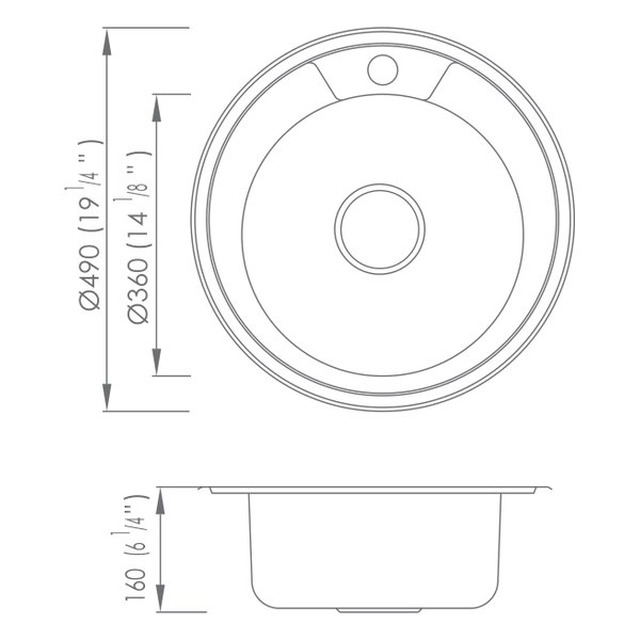 JOMOLA Pressed Stainless Steel Sink 304 Single Bowl 490mm