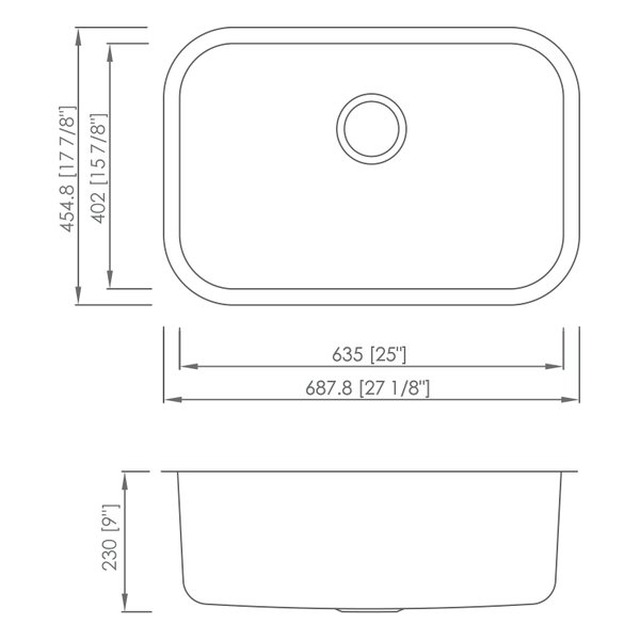 JOMOLA Pressed Stainless Steel Sink 304 Undermount Single Bowl | UPC