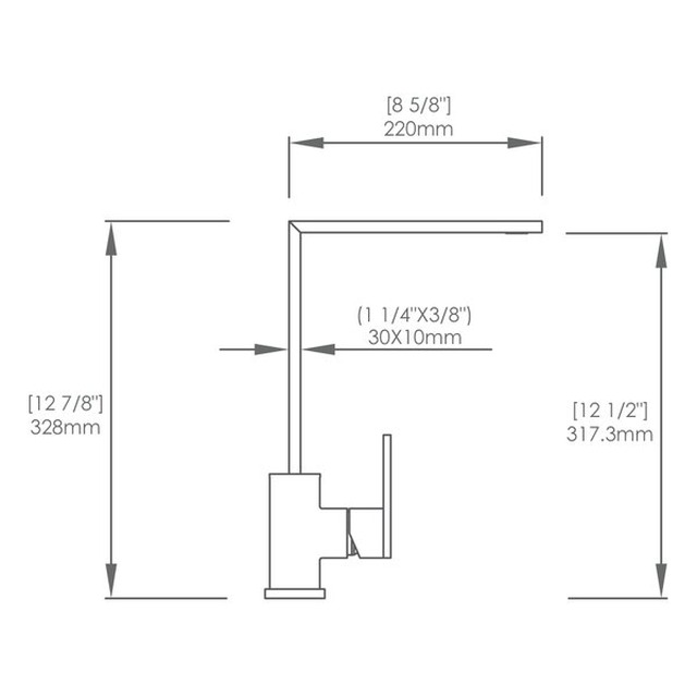 JOMOLA Satin Stainless Steel Kitchen Faucet 220mm Reach | SUS 304