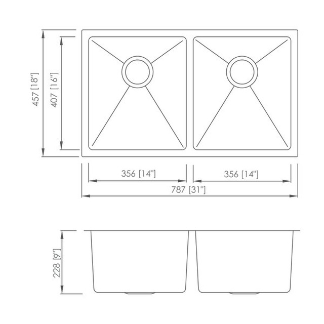 JOMOLA Handmade Stainless Steel Sink Double Bowl 304 Brushed | UPC
