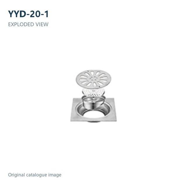 JOMOLA Stainless Steel Floor Drain 200x200mm Satin Finish | SUS 304/201