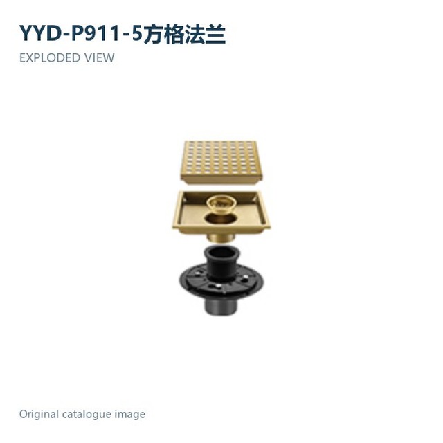 JOMOLA Stainless Steel Floor Drain Square Grid Flange