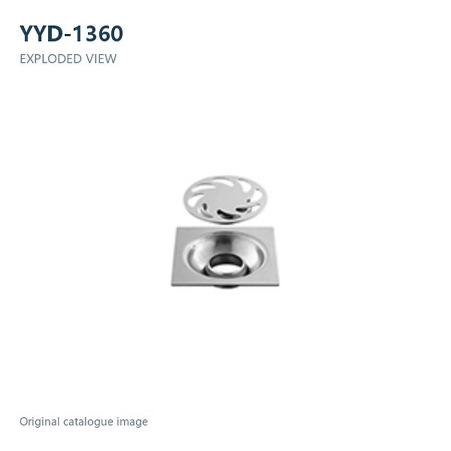 JOMOLA Stainless Steel Floor Drain 100x100mm Satin Finish | 201 Steel | 2