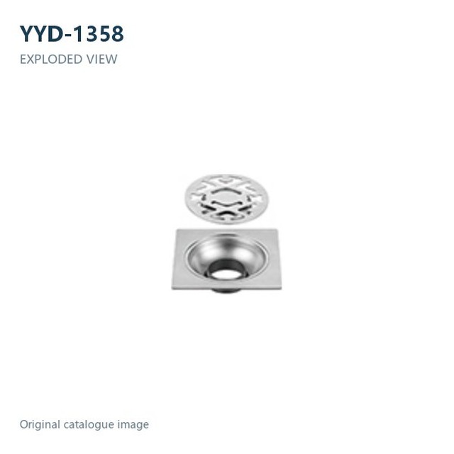 JOMOLA Stainless Steel Floor Drain 100x100mm Satin Finish | 201 Steel | 2