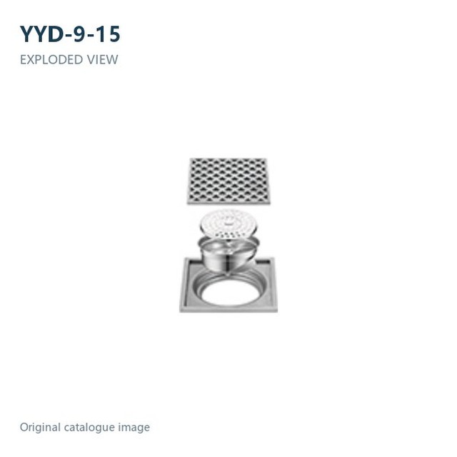 JOMOLA Stainless Steel Floor Drain 150x150mm Satin Finish | SUS 304