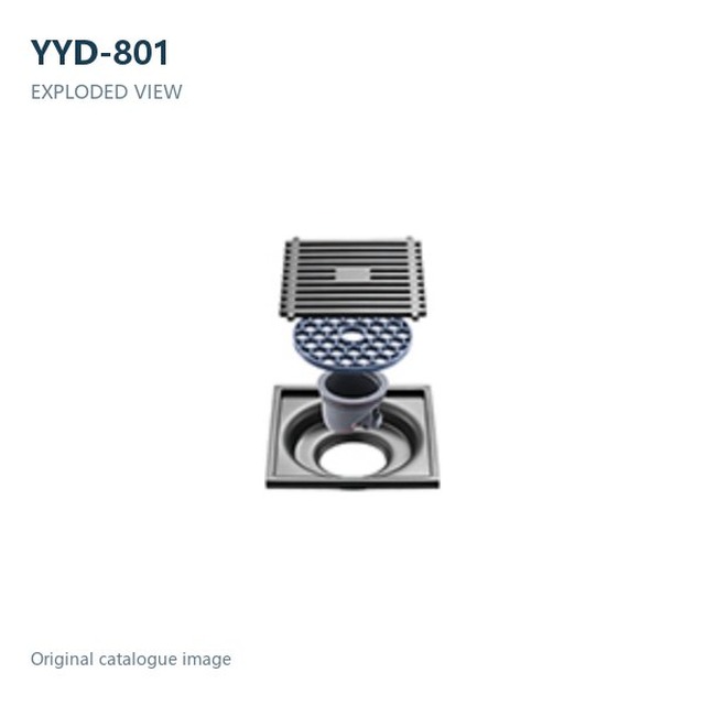 JOMOLA Stainless Steel Floor Drain 100x100mm Gunmetal Grey | 9mm Thick