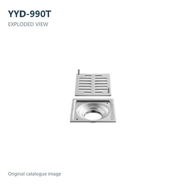 JOMOLA Stainless Steel Floor Drain 100x100mm Satin Finish | SUS 304
