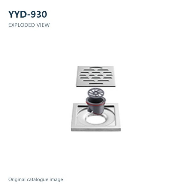 JOMOLA Polished Stainless Steel Floor Drain 100x100mm | 9mm Thickness