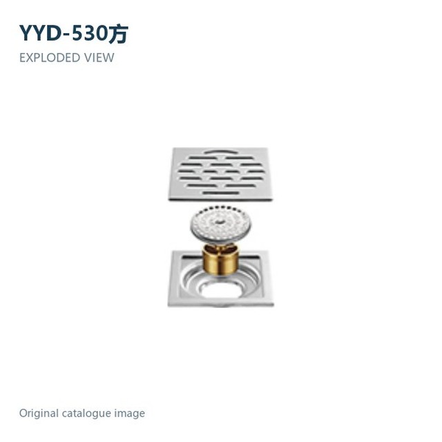 JOMOLA Square Floor Drain 100x100mm Polished Satin | 201 Copper