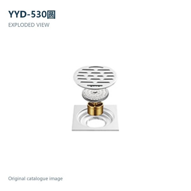 JOMOLA Round Floor Drain 100x100mm 201 Copper Polished Satin
