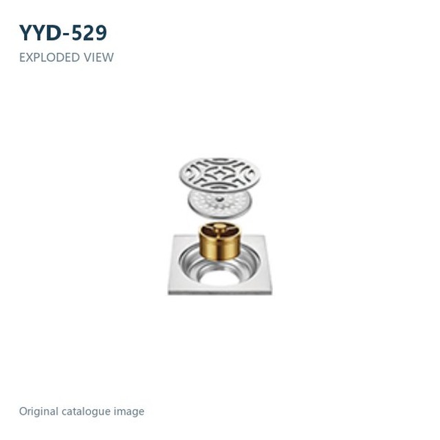 JOMOLA Polished Floor Drain 100x100mm 201 Copper | 5