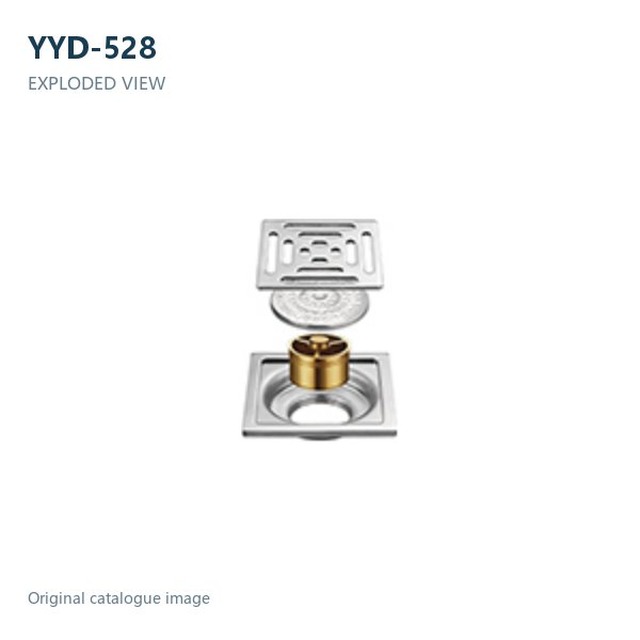JOMOLA Polished Floor Drain 100x100mm 201 Copper