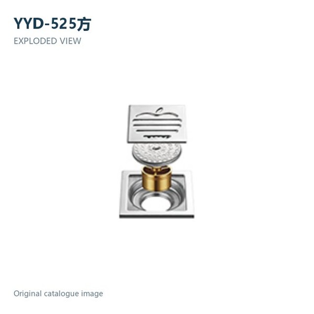 JOMOLA Square Floor Drain 100x100mm 201 Copper Polished
