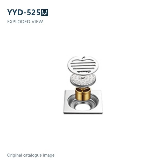 JOMOLA Round Floor Drain 100x100mm 201 Copper Polished