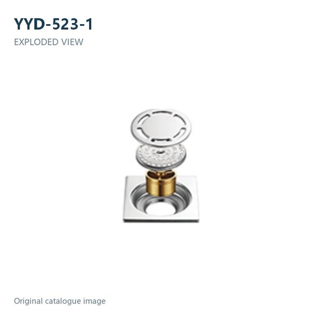 JOMOLA Polished Floor Drain 100x100mm 201 Copper