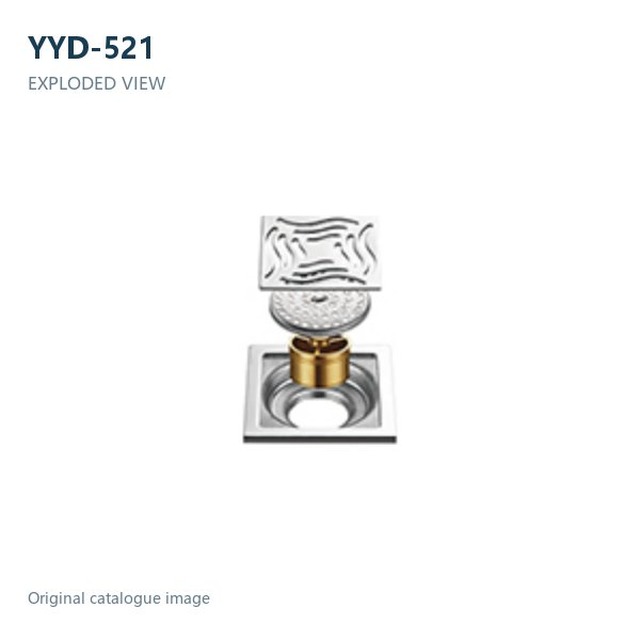 JOMOLA Polished Floor Drain 100x100mm 201 Copper