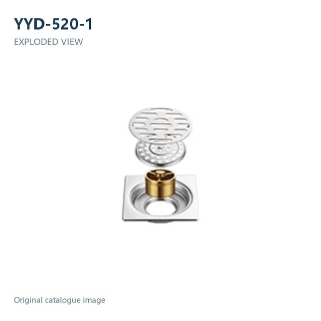 JOMOLA Polished 100x100mm Floor Drain | 201 Copper