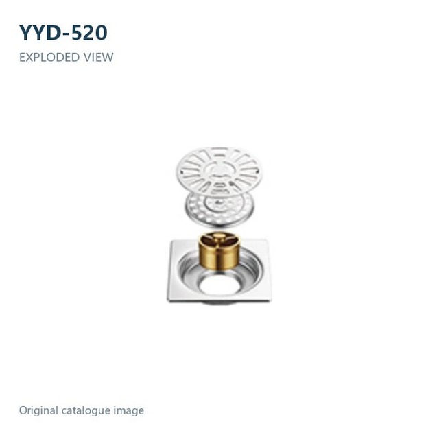 JOMOLA Polished 201 Copper Floor Drain 100x100mm | 3mm Thick