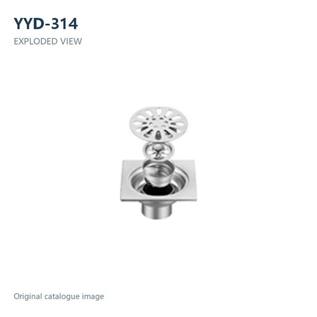 JOMOLA Stainless Steel Floor Drain 100x100mm Polished | SUS 304/201 | 2