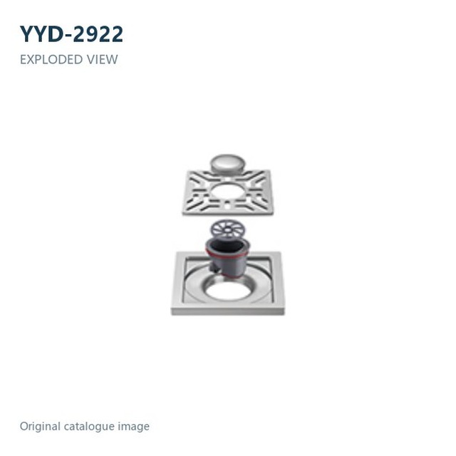 JOMOLA Stainless Steel Floor Drain 100x100mm Polished Finish