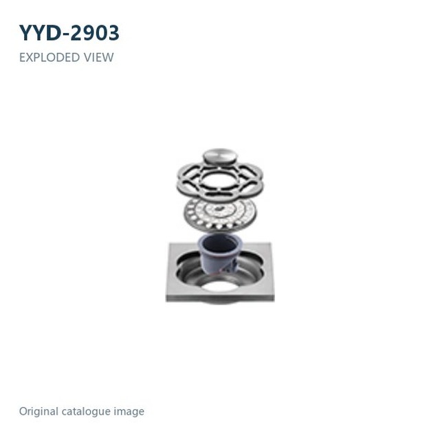 JOMOLA Stainless Steel Floor Drain 100x100mm Brushed Finish